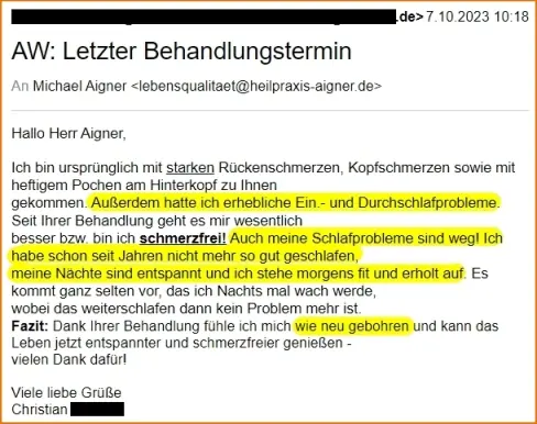 Heilpraxis Aigner - Schlafstörungen Burnout Behandlung Erfahrungen 80