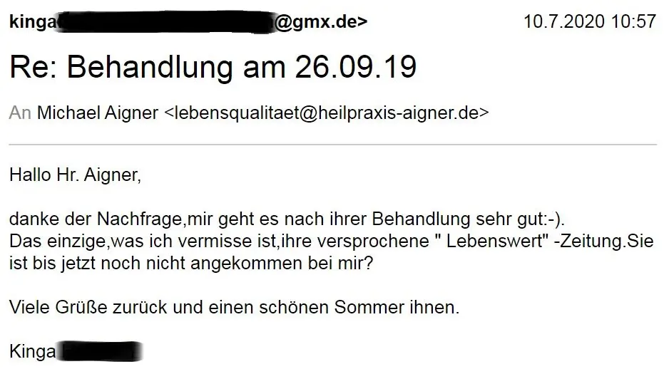 Heilpraxis Aigner Erfahrungen Schmerzbehandlung Regelschmerzen