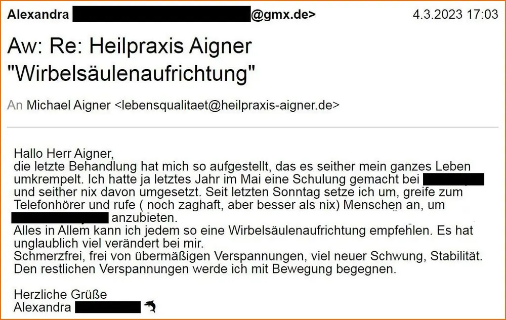 Heilpraxis Aigner - Geistige Aufrichtung Erfahrungen