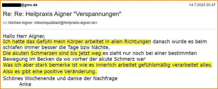 Heilpraxis Aigner Körperorientierte Psychotherapie Erfahrungen