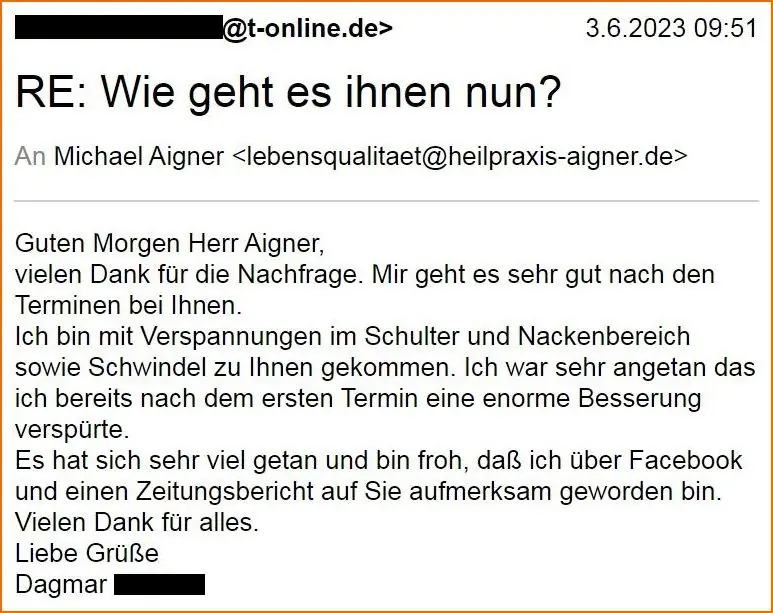 Heilpraxis Aigner Erfahrungen Nackenschmerzen Verspannungen Schulter Nacken Schwindel