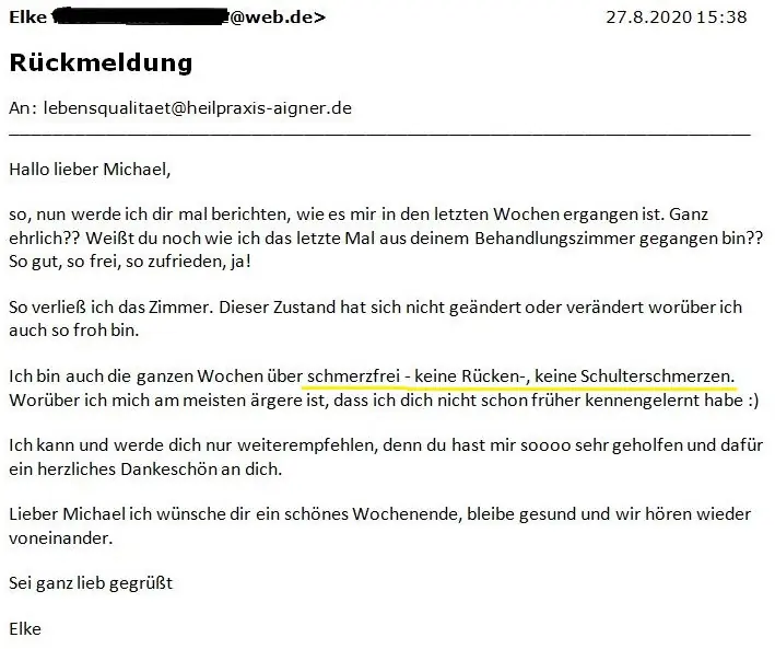 Heilpraxis Aigner - Erfahrungen Rückenschmerzen Schulterschmerzen