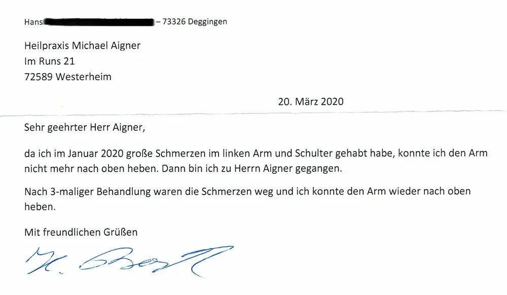 Heilpraxis Aigner Schmerztherapie Schulterschmerzen