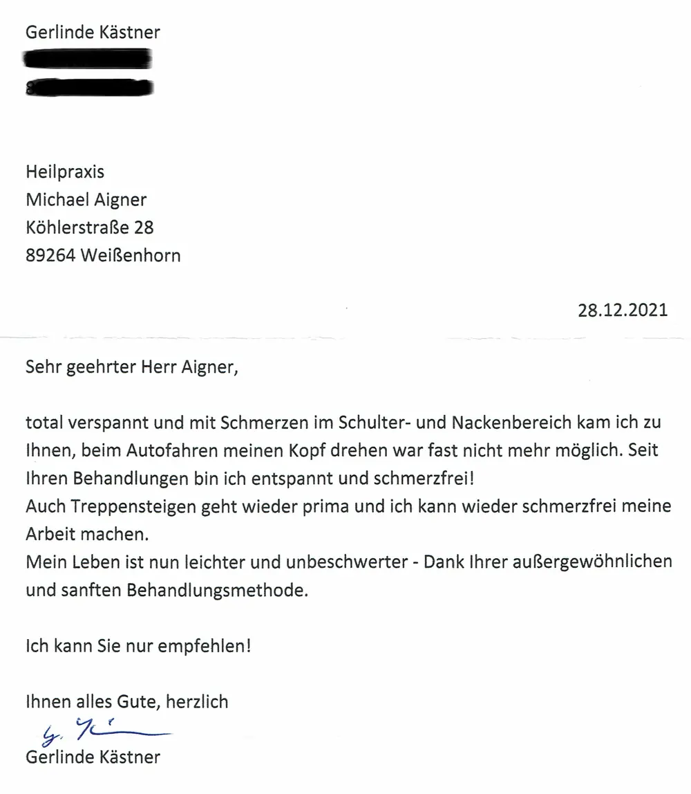 Heilpraxis Aigner Erfahrungen Nackenschmerzen Verspannungen