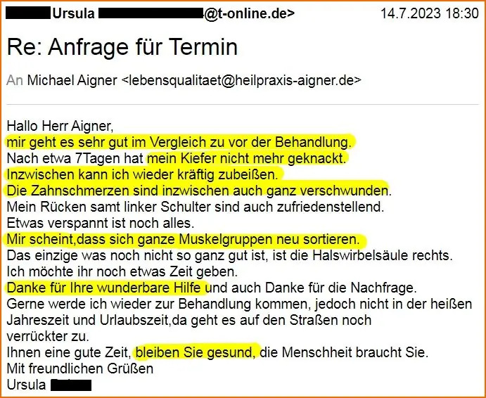 Heilpraxis Michael Aigner Kieferverspannungen Zahnschmerzen Erfahrungen