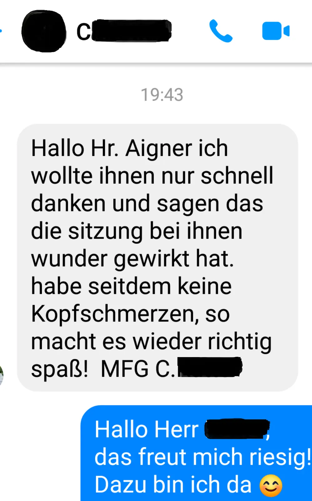 Heilpraxis Aigner - Erfahrungen - Kopfschmerzen C.K.