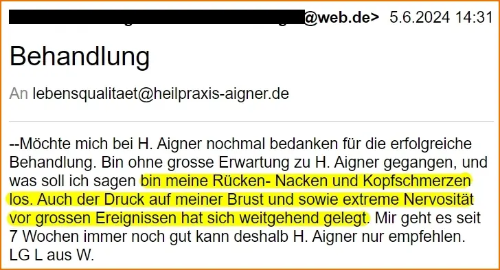 Heilpraxis Aigner Erfahrungen körperzentrierte Psychotherapie extreme Nervosität weg